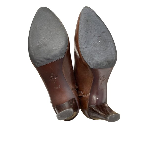 Cole Haan womans brown leather Kitt heels ankle boots Sz 7.5B SKU 9617 - Picture 5 of 13